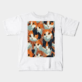 Colorful Cat Pattern Kids T-Shirt